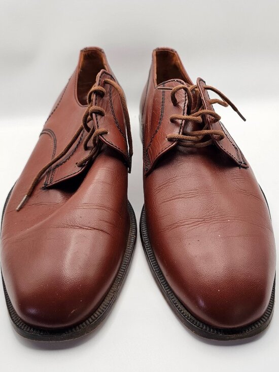 Linea Genchi Brown Leather Almond‑Toe Derby Shoes – Made in Italy – Size 43 main image 6
